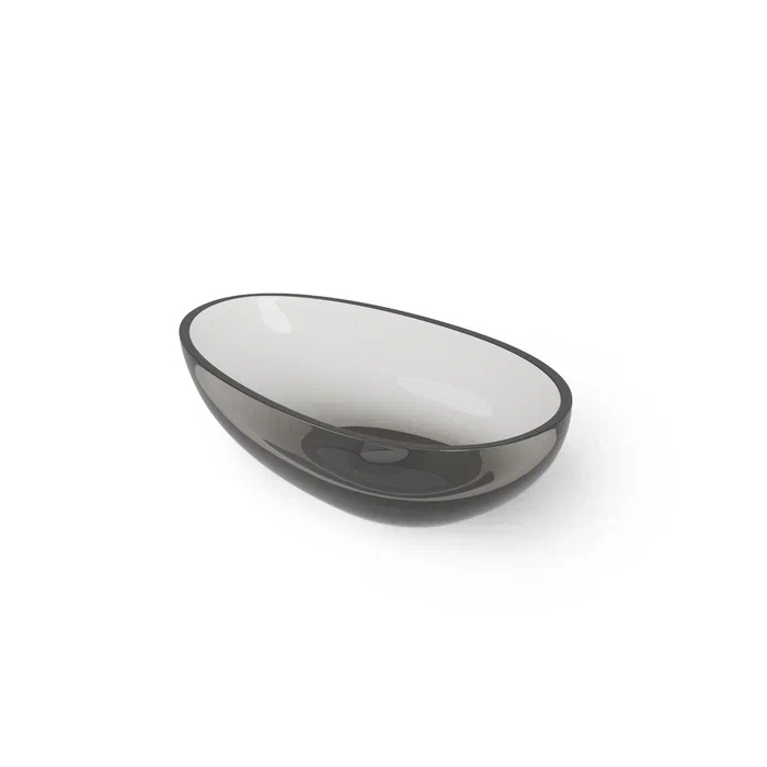 Dea Design Washbasins Раковина 60х36х15.8см, накладная, без отв., Glasstech, прозрачная смола, цвет: Smoky Black R4