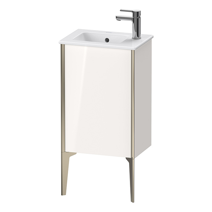 Тумба напольная Duravit XViu, 41x29x59.4см, с раковиной, 1 дверь, (петли слева), цвет: белый глянцевый/champagne matt