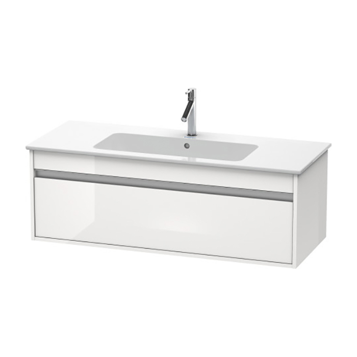 Тумба подвесная Duravit Ketho, 120x47.5х41, с раковиной и 1 ящиком, цвет: белый глянцевый
