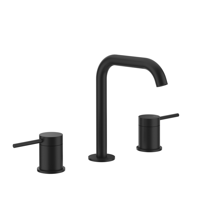 Смеситель для раковины Gessi 316, на 3 отв., без донного клапана, излив 15.6см, h=20см, цвет: Black XL