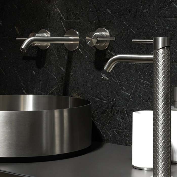 Gessi 316 Раковина 40 см, без отв., для установки на столешницу, без перелива, нержавеющая сталь, цвет: Steel brushed