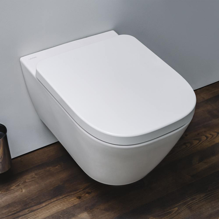 Laufen Meda Унитаз 54x36x35.5см, подвесной, безободковый, смыв Tornado, с сиденьем микролифт, цвет: белый глянцевый
