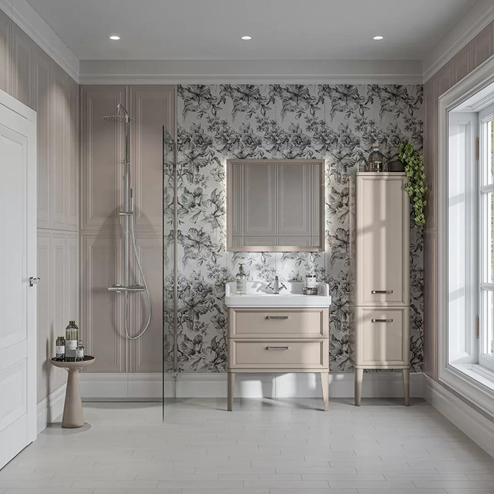 Kerama Marazzi Pompei Тумба подвесная 80см, с 2 ящиками, цвет: камео бежевый глянцевый