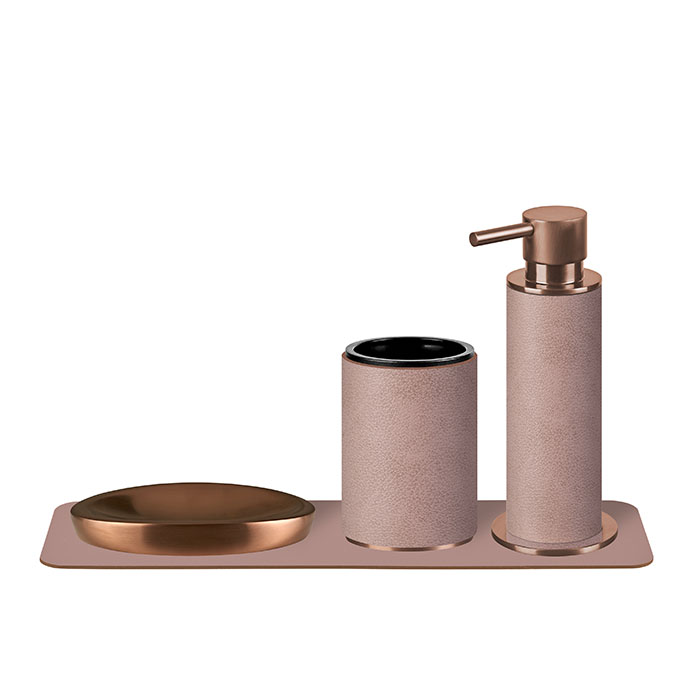 ADJ Стакан для зубных щеток, D7xH10 см, цвет: copper/пепельная роза