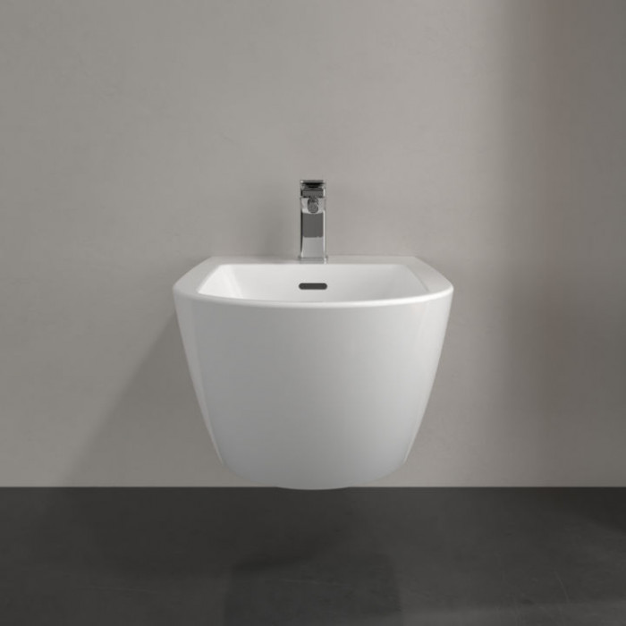 Villeroy&Boch Subway 3.0 Биде подвесное 37.5х56х27см, 1 отв., CeramicPlus, цвет: альпийский белый