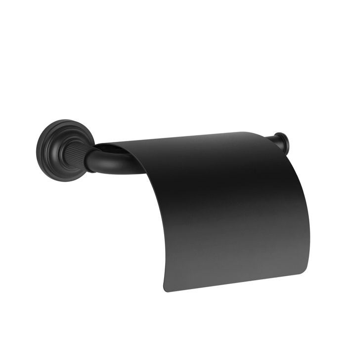Держатель туалетной бумаги Gessi Venti20, с крышкой, цвет: черный матовый