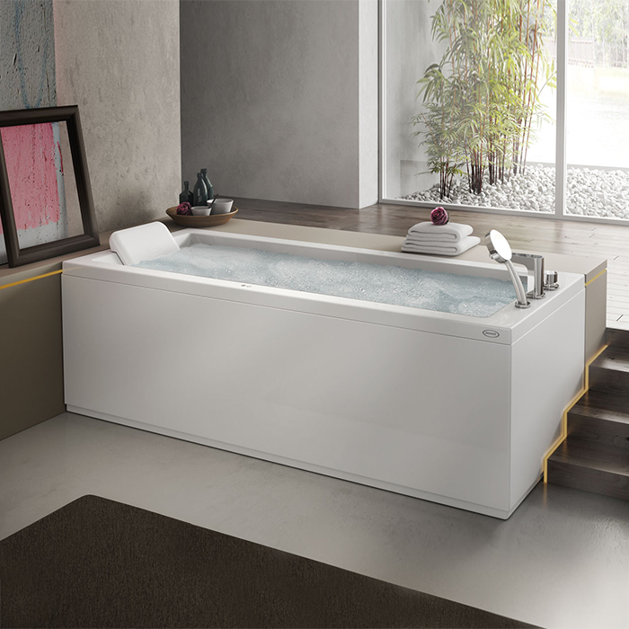 JACUZZI ENERGY Ванна с г/м 180x80x57см, без панели, смеситель, кит (форсунки, водозаборник, слив), SX, цвет белый