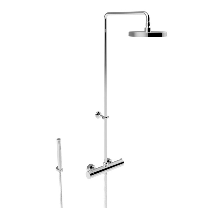 Душевой комплект Stella Bamboo 3287/304-200: термостатический смеситель, штанга+ручной+верхний душ 200мм, цвет: хром