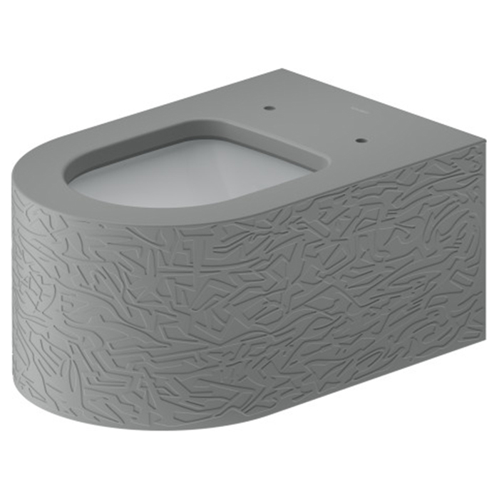 Duravit Millio Унитаз подвесной, 37х57см.,  декор "Pattern", крепление в компл., цвет: светло-серый матовый