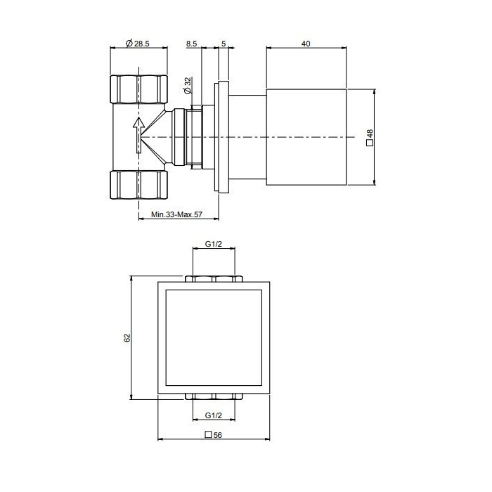 Fima Carlo Frattini Fit F3523/1BS Запорный клапан, внутренняя часть (F2220) в комплекте, цвет: белый матовый