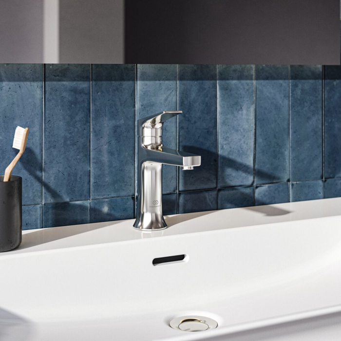 Ideal Standard La Dolce Vita Смеситель для раковины, на 1 отв., с донным клапаном, цвет: PVD Silver Storm (Серебряный Шторм)