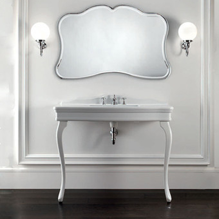Консоль Devon&Devon Colette 109х57х95см, керамич. раковина. c 3отв, цвет: белый, с 2-мя керамическими ножками, напольный, цвет: белый