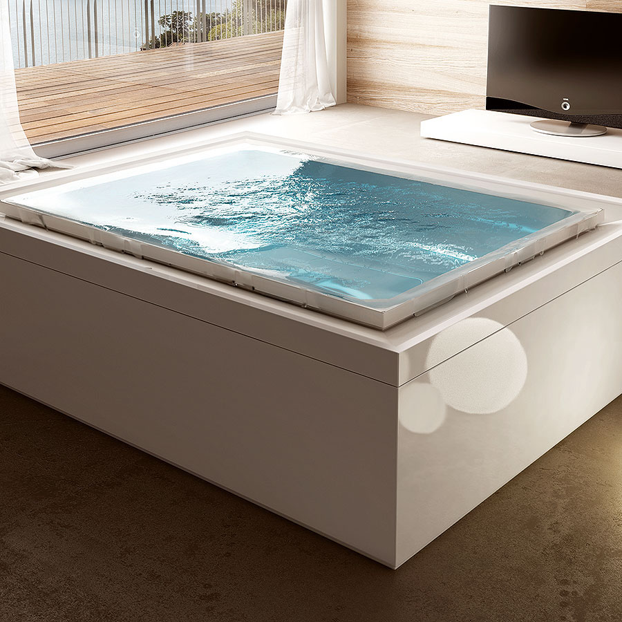 Treesse Fusion 230 Ванна 230x180xh67 см, с гидромассажем, cветодиодная  хромотерапия, стабилизатор температуры воды, цвет: белый