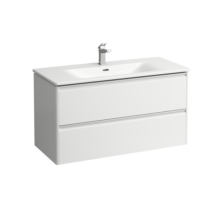 Laufen Palace Комплект мебели 1000х450х545 мм, с раковиной Slim, 2 ящика, органайзер для ящика, ручка анодированный алюминий, подвесной, цвет: белый глянцевый