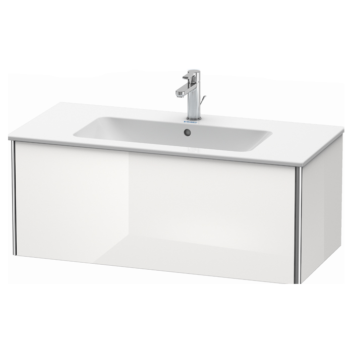 Тумба подвесная Duravit XSquare, 101х47.8х40см, с раковиной, с 1 выдв ящик, цвет: белый глянц