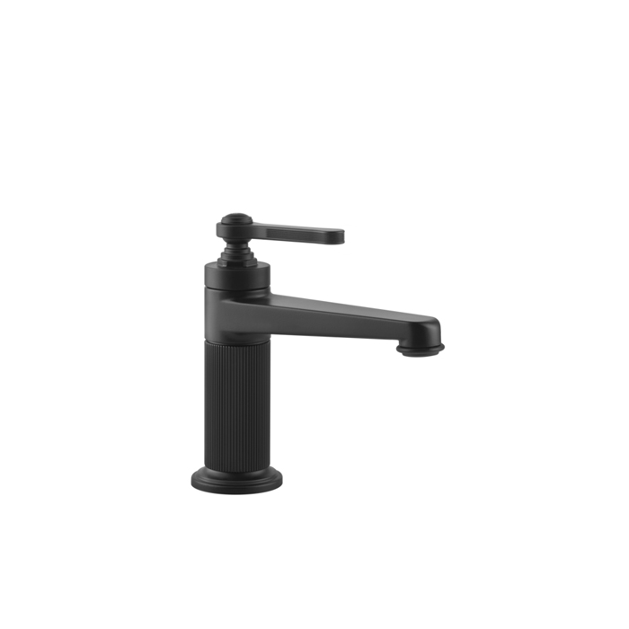 Смеситель для раковины Gessi Venti20 на 1 отверстие, однорычажный, в комплекте с донным клапаном, цвет: черный матовый