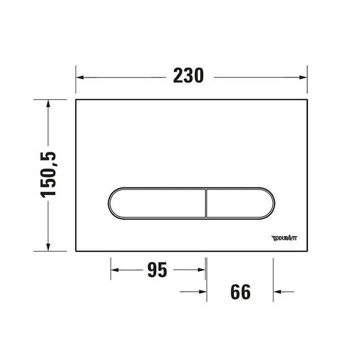 Duravit DuraSystem Beta 100 Клавиша смыва для унитаза, двойной смыв, цвет: хром