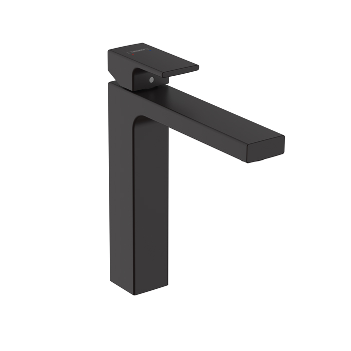 Смеситель для раковины Hansgrohe Vernis Shap, излив 190 мм, с донным клапаном, цвет: матовый черный