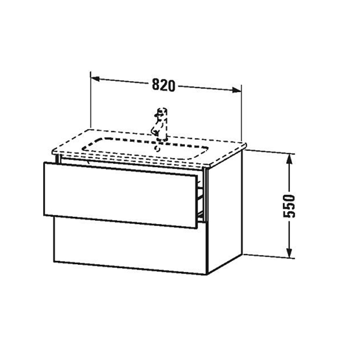 Duravit L-Cube Тумба с раковиной 82х48.1см, подвесная, цвет: орех натуральный
