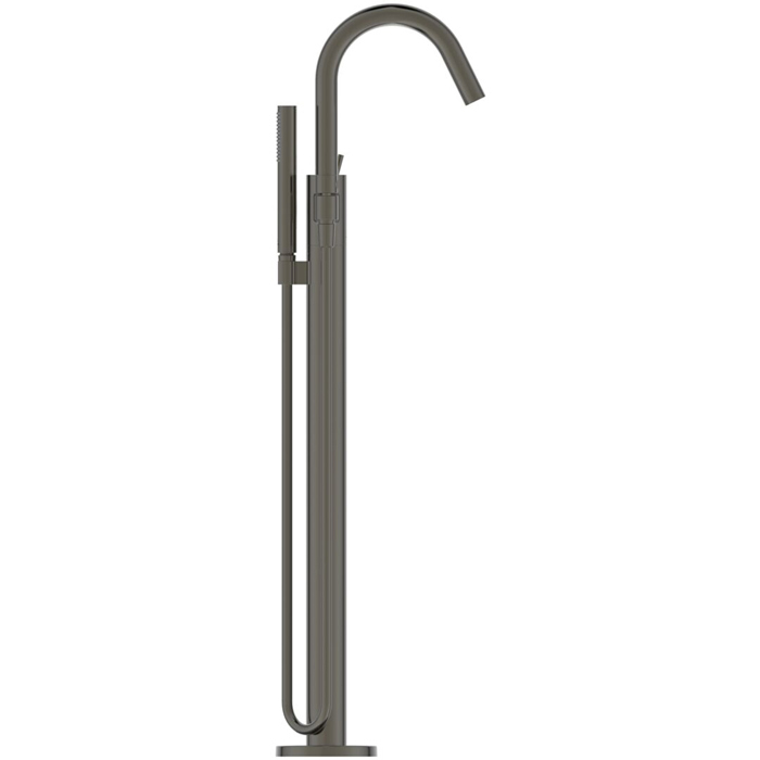 Ideal Standard Joy Смеситель для ванны, напольный, с ручным душем Stick, шланг для душа Idealflex 125см, для монтажа с A6133NU, цвет: PVD Magnetic Grey