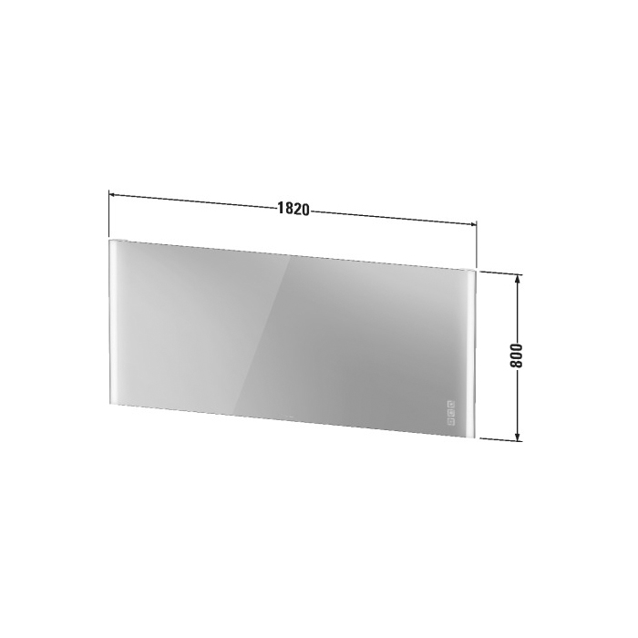 Duravit XViu Зеркало 182x4x80см, подвесное, с подсветкой, цвет: черный матовый