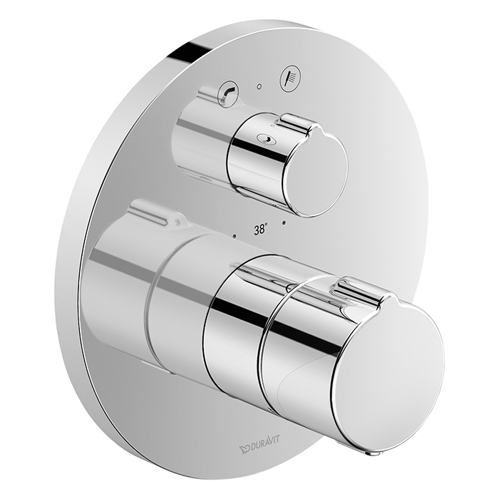 Смеситель термостатический для ванны Duravit C.1, встраиваемый, с запорным переключателем, цвет: хром