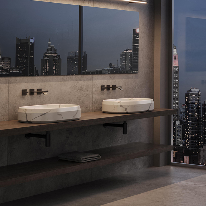 Dea Design Marble Salerno Раковина 65х47х13см, накладная, без отв., мрамор, цвет: Statuario White