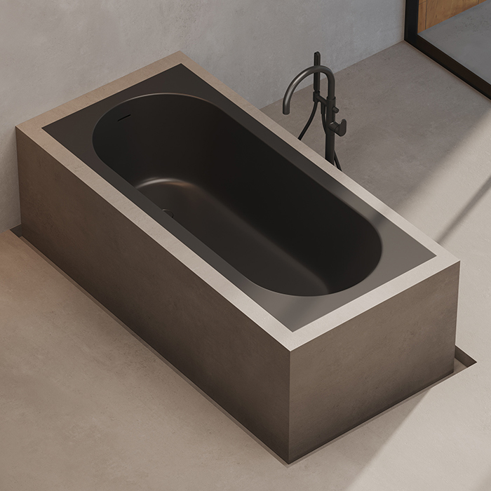 Dea Design Ease Ванна 170х75хh58см, встраиваемая, в комплекте ножки, интегр.слив/перелив в цвет ванны цвет grey brown