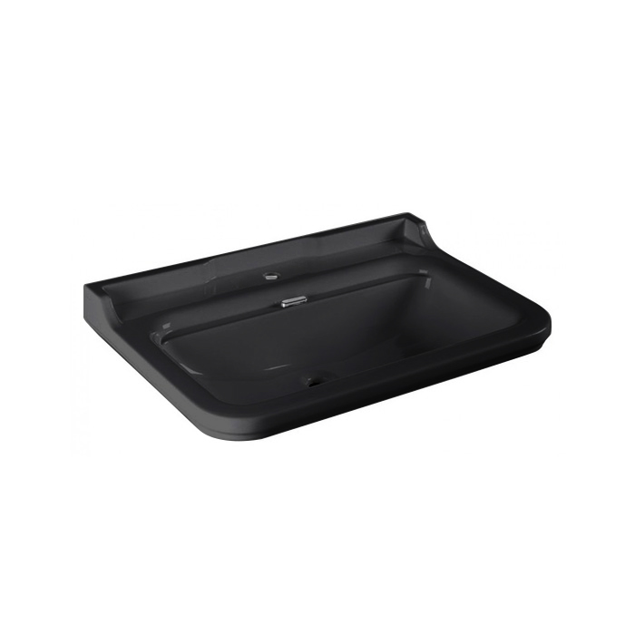 Раковина Kerasan Waldorf 80х55 см, 1 отв., керамическая, цвет: черный/хром