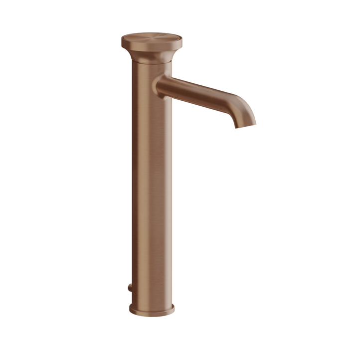 Смеситель для раковины Gessi Origini, на 1 отв., высокий с донным клапаном, цвет: Copper Brushed PVD