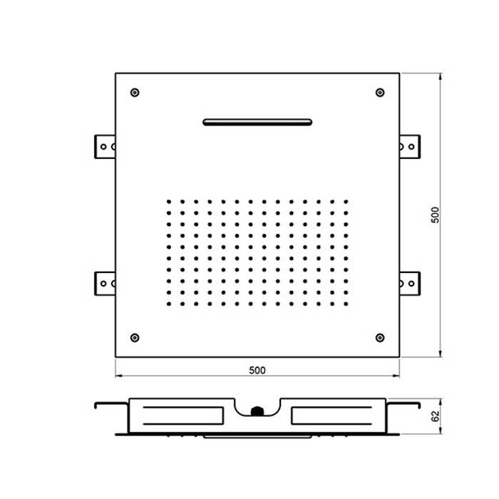 Almar Square Temptation XL Верхний душ, потолочный, 50х50см, 2 режима, цвет: Mirror Stainless Steel