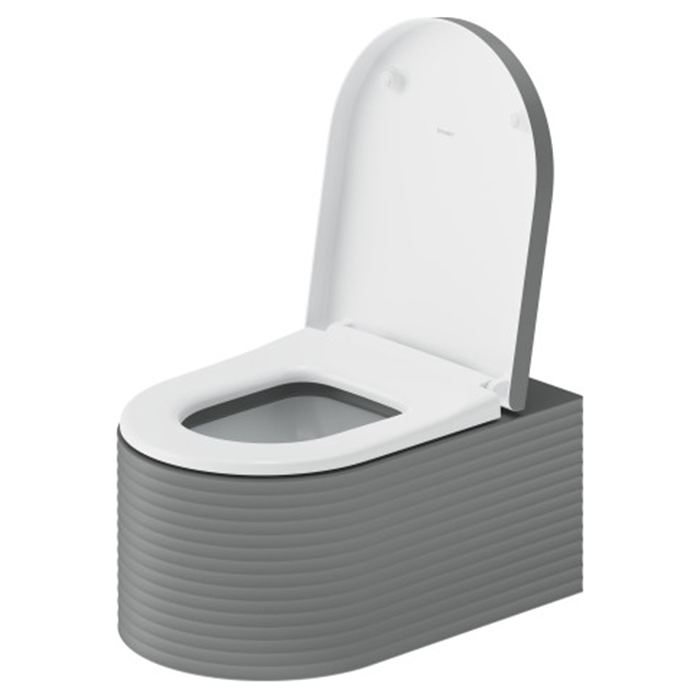 Duravit Millio Унитаз подвесной, 37х57см, декор "Grooves", крепление в компл., цвет: светло-серый матовый