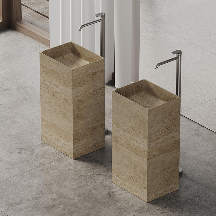 Dea Design Marble Napoli Раковина 45х35х85см, напольная, без отв., мрамор, цвет: Travertine