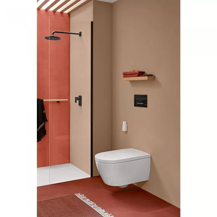 Villeroy&Boch Viclean Унитаз-биде 38.5х59.5х36см, подвесной, в комплекте с сиденьем, покрытие CeramicPlus, цвет: альпийский белый