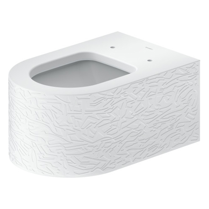 Duravit Millio Унитаз подвесной, 37х57см, декор "Pattern", крепление в компл., цвет: белый шелковисто-матовый