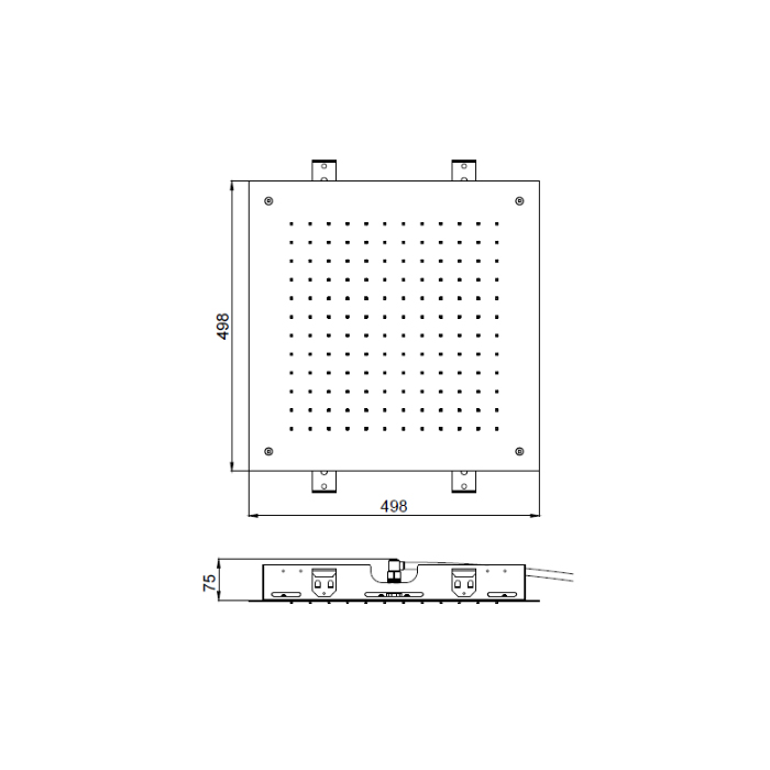 Верхний душ Almar Temptation Square 50х50см, потолочный, встраиваемый, 1 режим, цвет: Gold Polished PVD