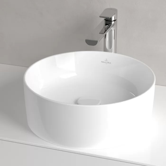 Villeroy&Boch Collaro Раковина накладная 400*400*145h, без отв. под смеситель, без перелива, TitanCeram, цвет альпийский белый