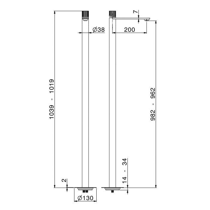 Newform Steel Line Смеситель для раковины, напольный, цвет: pvd brushed gun metal