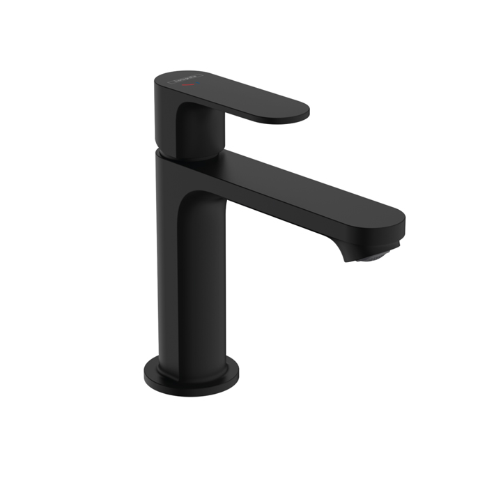 Смеситель для раковины Hansgrohe Rebris S 110, с д/клапаном, цвет: матовый черный