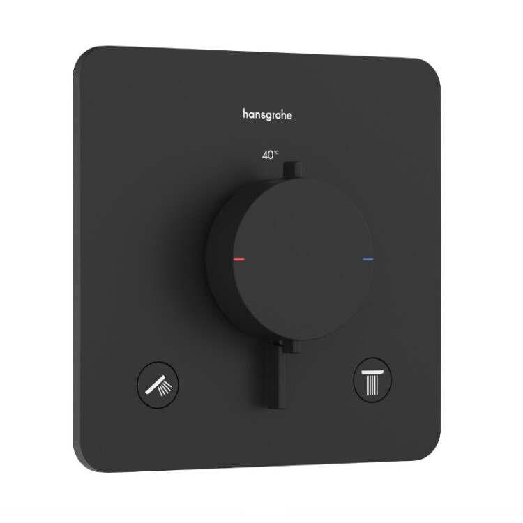 Смеситель для душа Hansgrohe Ecostat Comfort Q, на 2 потребителя, цвет: черный матовый — 33713670