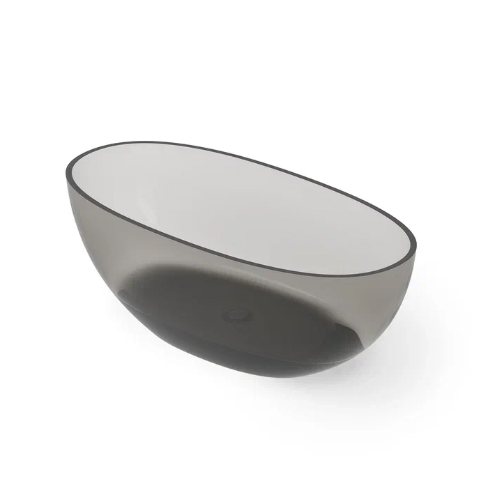 Dea Design Nature Ванна 155х75х55см, отдельностоящая, Glasstech, прозрачная смола, цвет: Smoky Black R4