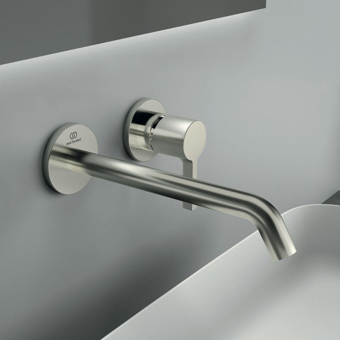 Ideal Standard Joy Смеситель для раковины, встраиваемый, излив: 22.5см, цвет: PVD Silver Storm (Серебряный Шторм)