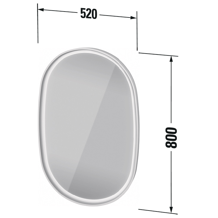 Duravit Aurena Зеркало подвесное 52x80x7.8см, с подсветкой