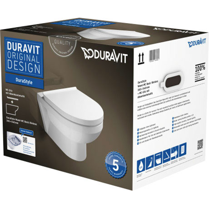 Duravit DuraStyle Комплект: подвесной унитаз Basic Rimless 256209 36.5х54см.+ сиденье с SoftClose 002079