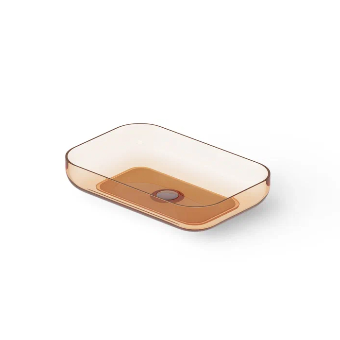 Dea Design Washbasins Раковина 58х38х12см, накладная, без отв., Glasstech, прозрачная смола, цвет: Sunset R1