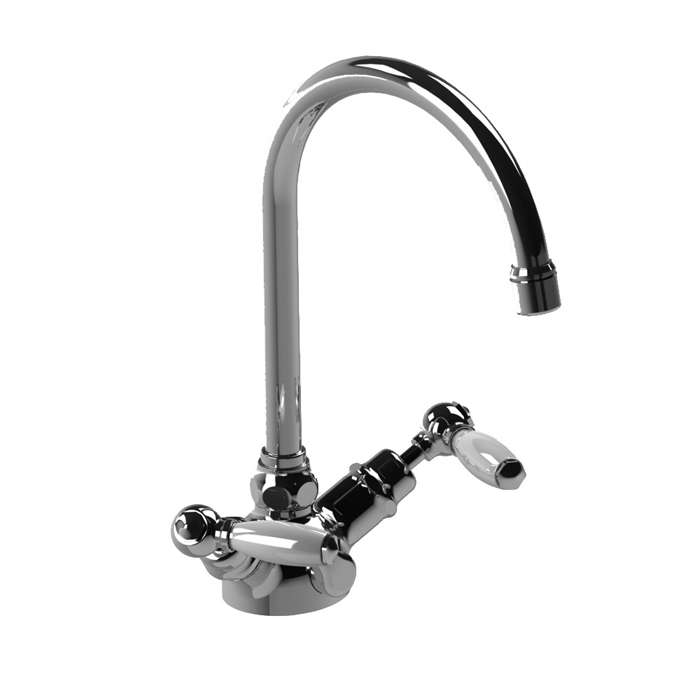 Смеситель для раковины Stella Italica Leve на 1 отверстие 3217P с высоким изливом, с донным клапаном, цвет: хром