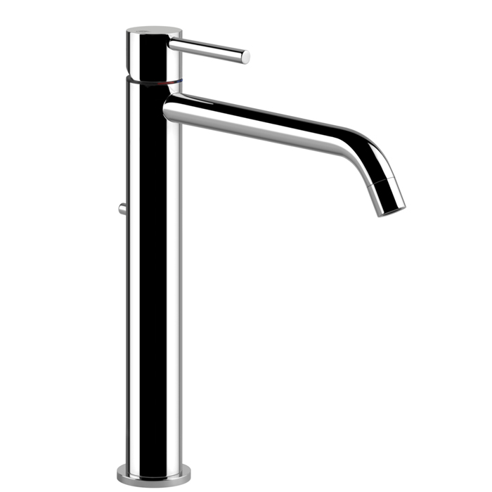 Смеситель для раковины Gessi Emporio Via tortona, на 1 отв, высокий с длинным изливом, с донным клапаном, цвет: хром