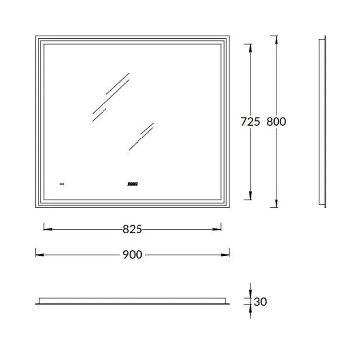 Kerama Marazzi Tecno Зеркало 90х80см., c LED подсветкой, с функцией антизапотевание