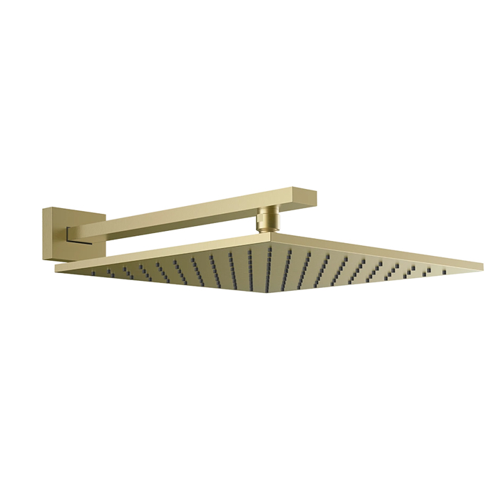 Верхний душ для настенного крепления Gessi Rettangolo 30x30см, цвет: Brushed Brass PVD
