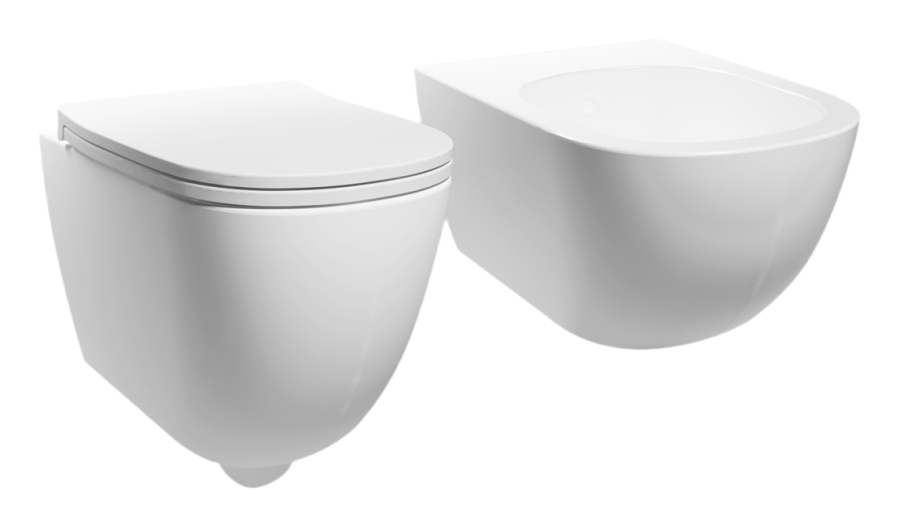 Биде подвесное NIC Design Pin 370 × 550 мм, с отверстием под смеситель, цвет: Gloss white